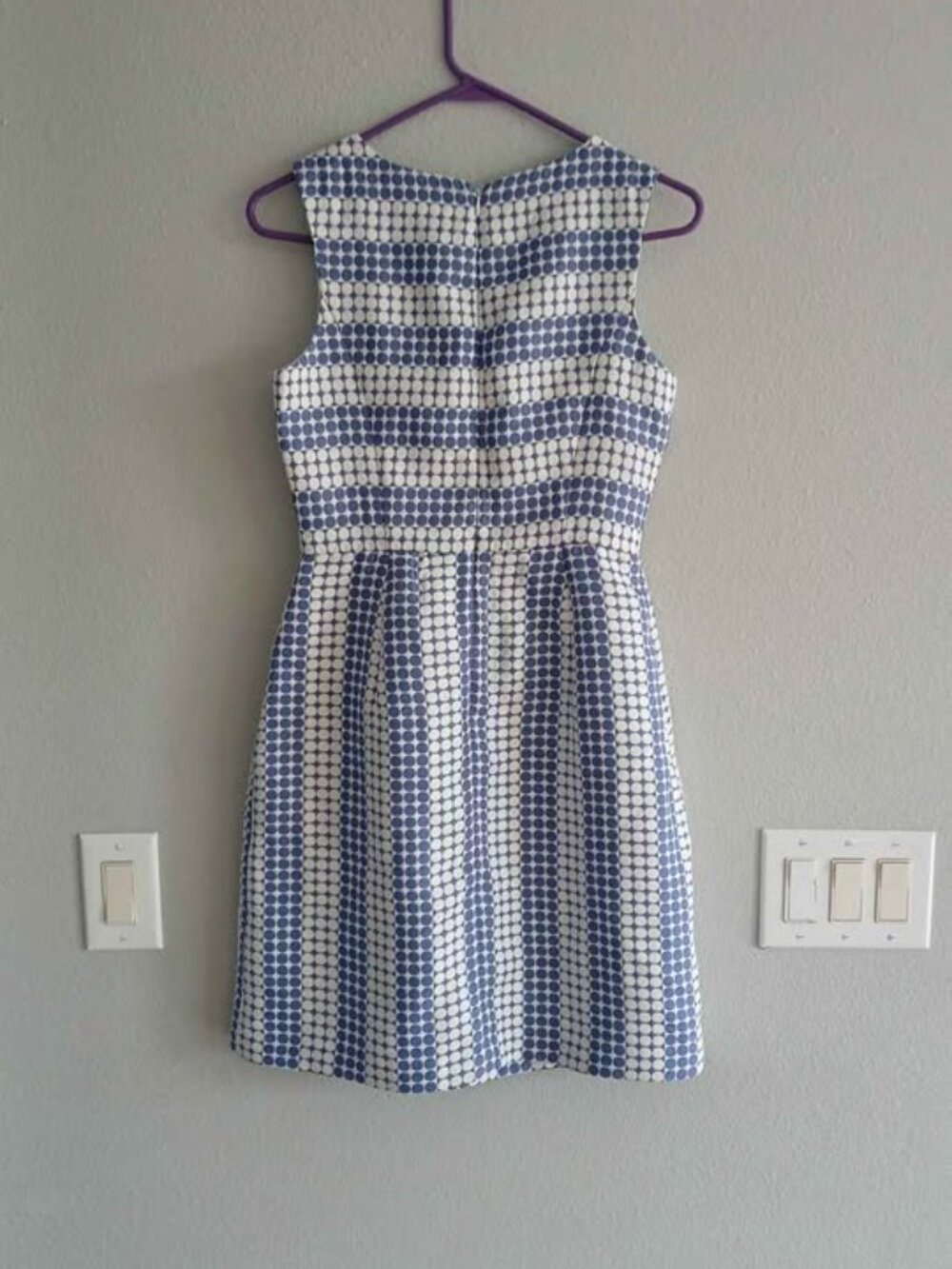 Ivy + blu size 4 polka dot summer dress knee high office church sleeveless Purpl - Picture 2 of 3
